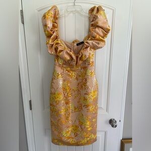 Mew Mew Elegant Floral Ruffle cocktail Dress